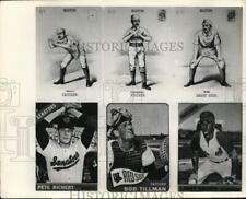 1966 Press Photo Baseball Cards of the 1880's Compared to Those of Today picture
