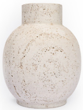 Travertine Vase Handmade , Height = 10