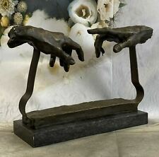 BEAUTIFUL QUALITY PURE BRONZE DALI ABSTRACT TOUCH HANDS SCULPTURE SUBSTANTIAL NR picture