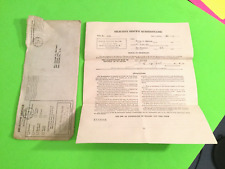 WWII Military Selective Service Questionnaire Dated 1941 picture