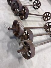 1 Axle 2 Wheels Antique Cast Iron Hit Miss Engine Cart Maytag Vintage Dolly Old picture