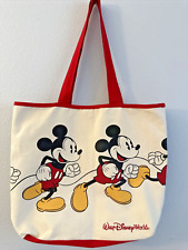Walt Disney World Parks Large Tote Bag Mickey Mouse Durable Cotton Canvas 19x16