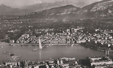 Vintage RPPC Bird's Eye View Lake Geneva Switzerland Real Photo Postcard picture