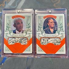 GRAIL DECISION UPDATE BARACK and MICHELLE OBAMA 1/1 ORANGE MONEY CARDS EXCLUSIVE picture