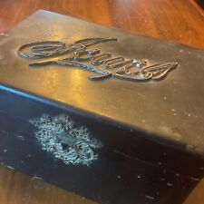 Antique Victorian WoodJewels Box Silver plated Embellishments picture