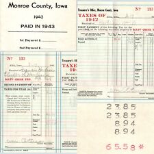 LOT 1942 Albia, Monroe County, IA Property Tax Receipts Form Bluff Creek Twp 3O picture
