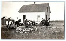 c1910's Children Horse Riding Carriage RPPC Photo Unposted Antique Postcard picture