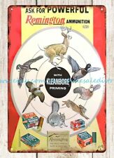 art wall Remingtons ammunition kleanbore hunting deer duck quail metal tin sign picture