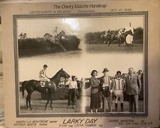 Vintage 1949 LARKY DAY Belmont Steeplechase REAL Photograph Horses Jockey Owner picture