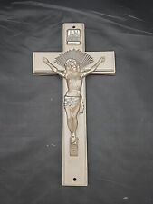 Vintage PARSONS 11 Casket Crucifix Cross Cast Metal Jesus Religious Silver Tone picture