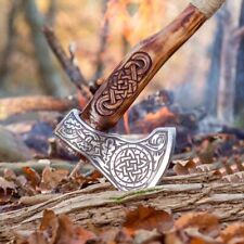 Beautiful Custom Handmade Engraved Axe Hand Forged Viking Bearded Axe Best Gift picture