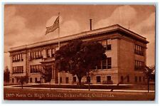 c1940's Kern Co. High School Campus Building Bakersfield California CA Postcard picture