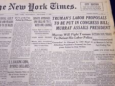 1945 DEC 5 NEW YORK TIMES TRUMAN'S LABOR PROPOSALS PUT IN CONGRESS BILL - NT 290 picture