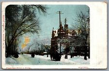 Postcard Montreal Quebec c1905 Sherbrooke Street In Winter Horse Sleigh picture