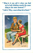 Donald McGill Comic Postcard #1984. Man & Woman Both Thinking The Same Thing. picture