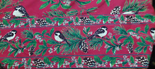 April Cornell Vtg Cotton Tablecloth Birds Pine Needles.Gorgeous 102X61 picture