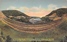 Vintage Postcard Pennsylvania PA Railroad Railway Train Horseshoe Curve Scenic picture