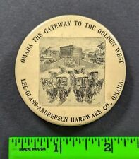 Vintage Gateway to the West Omaha Nebraska Hardware Co. Pinback Pin picture