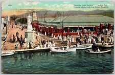 1929 Landing Pier Victoria Market & King Street Kingston Jamaica Posted Postcard picture