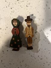 Swedish Hand carved And Painted Husband And Wife Figurine picture