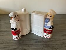 Vintage 1996 Campbell's Soup Company Kids Ceramic Salt and Pepper Shakers picture