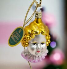 INGE's Christmas Heirlooms Doll Cherub Angel Head Glass Ornament Germany Vintage picture
