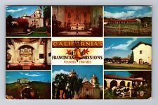 CA-California, Historic 1769-1823 Franciscan Missions Of CA, Vintage Postcard picture