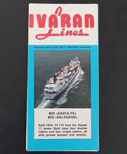 MS SANTA FE / MS SALVADOR Ivaran Lines Cargo Cruise Brochure c.1975 picture