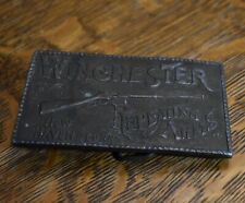 vintage belt buckle, 1974 WINCHESTER REPEATING ARMS, rifle gun ... heavy picture