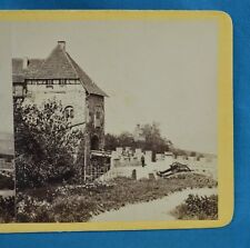 1860/70s German Stereoview Photo Eisenach The Wartburg Entrance Deutchland picture