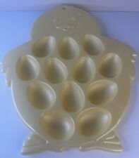Plastic Vintage Chick Color Egg Holder Soft Yellow Color Holds 12 Eggs picture