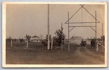 Fort Abercrombie North Dakota~Vintage Car @ Wood Entrance Gate~c1908 RPPC picture