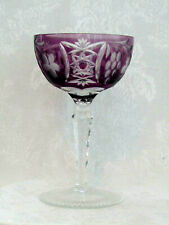 Ajka Marsala Crystal Cut to Clear Amethyst Champagne Sherbet Goblet picture