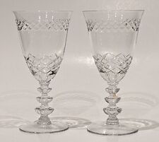 2 Duncan & Miller Coronet 4 oz Claret Wine Glasses, Clear Cut, Vintage, 5 5/8