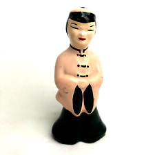 Antique Figurine CHINOISERIE Sweet Asian Chalk ware Folk Art picture