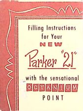 Parker 21 Pen Instructions Vintage picture