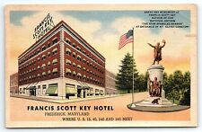 1930s FREDERICK MD FRANCIS SCOTT KEY HOTEL STAR SPANGLED BANNER POSTCARD P2119 picture