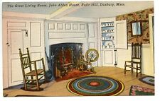 Duxbury MA Massachusetts Great Living Room John Alden House Built 1653 Postcard picture