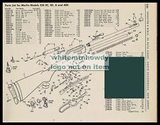 1967 MARLIN 80C 80G and 80D Bolt Action Rifle PARTS LIST picture