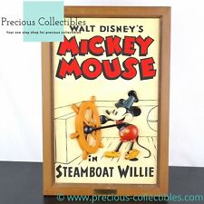 Rare Mickey Mouse in ''Steamboat Willie''. Vintage Wall art. Kazama. Disney picture
