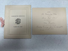 1892 Antique Keene NH High School Commencement Exercises & Reception Invitation picture