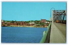 c1960s Mississippi River Front Largest City Burlington Iowa IA Unposted Postcard picture
