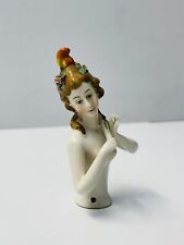 Art Deco Lady with Flowers & Hands Off Body Half Doll Pin Cushion Doll picture