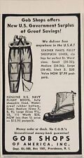 1956 Print Ad Gob Shops US Government Surplus Navy Flight Boots Providence,RI picture