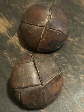 Vintage Buttons Two Large Round Leather Buttons See Photos picture