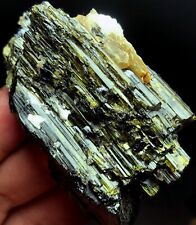 110g 1PCS Clear Tourmaline—GREEN Tourmaline Crystal inside Black Tourmaline M221 picture