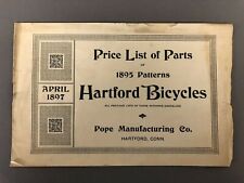 April 1897 Price List Of Parts Of 1895 Patterns Hartford Bicycles Pope Man Co picture