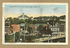 1940 Looking West from Greene St Bridge, Galena, IL Postcard – Steel Bridge picture