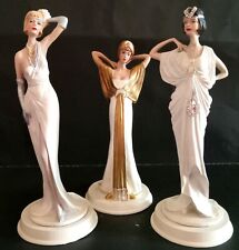 Set of 3 Rare Vintage Arnart Art Deco Flapper Girl Figurines Pucci? Beautiful picture