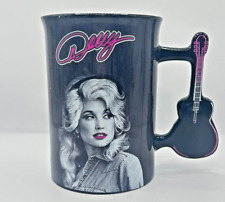 Dolly Parton Black Coffee Mug Guitar Handle 🎸 picture